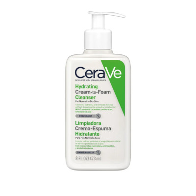 CeraVe Limpiadora Crema-Espuma Hidratante 236 ml | Limpieza suave para piel seca CeraVe Limpiadora Crema-Espuma Hidratante 236 ml | Limpieza suave para piel seca