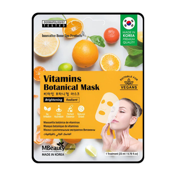RADIANT VITAMINS BOTANICAL MASK MBEAUTY 23 ML | Mascarilla facial iluminadora y nutritiva con vitaminas naturales