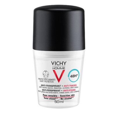 VICHY HOMME ANTITRANSPIRANTE ANTIMANCHAS HOMBRE 1 ROLL ON 50 ML
