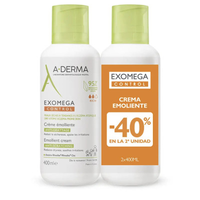 A-DERMA EXOMEGA CONTROL CREMA EMOLIENTE DUPLO ENVASE 400 ML