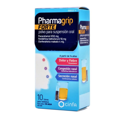 PHARMAGRIP FORTE CONGESTION Y SECRECION NASAL 10 SOBRES POLVO PARA SUSPENSION ORAL
