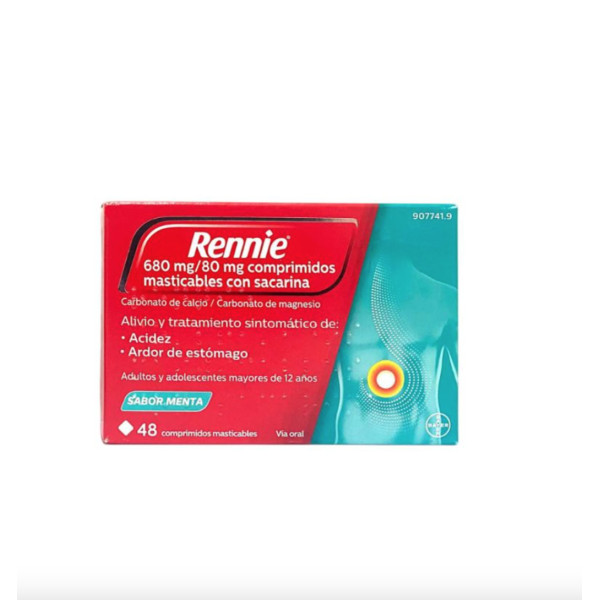 RENNIE 680 MG/80 MG 48 COMPRIMIDOS MASTICABLES (CON SACARINA)