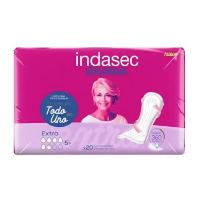 COMPRESA PERDIDAS LEVES INDASEC DISCREET EXTRA 20 UNIDADES