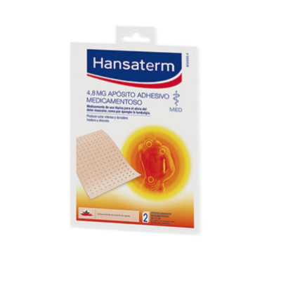 HANSATERM 4,8 MG 2 APOSITOS ADHESIVOS MEDICAMENTOSOS 12 X 18 CM